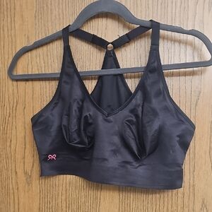 Ruby Ribbon Black Bra with Pink Accent